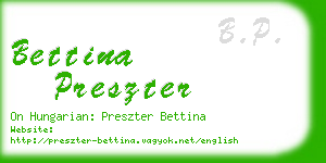 bettina preszter business card